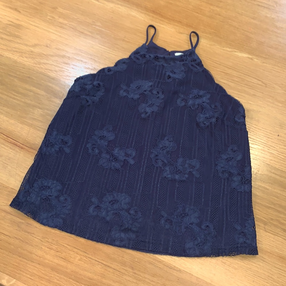 INTU Size XS~Navy Lace Layered Tank Top~